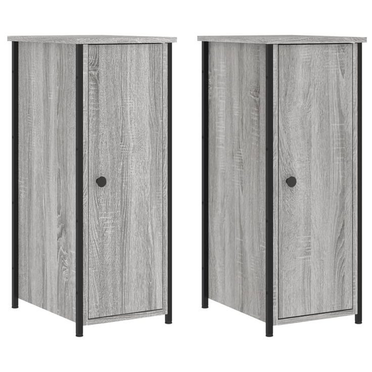 Yöpöydät 2 kpl harmaa Sonoma 32x42x80 cm tekninen puu (25970)
