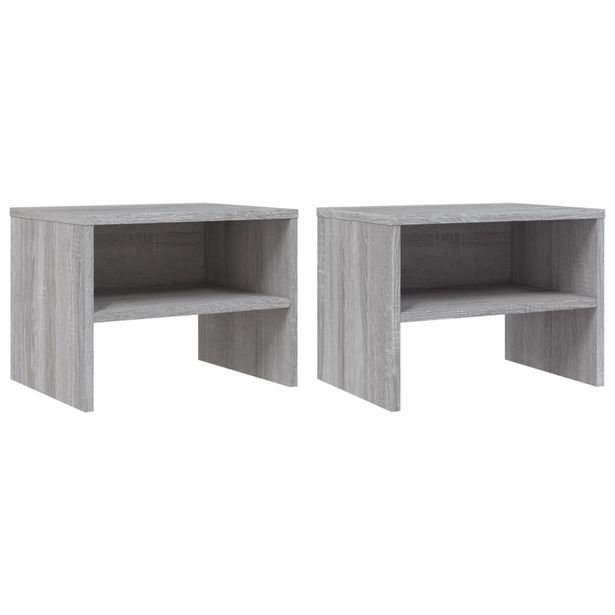 Yöpöydät 2 kpl harmaa sonoma 40x30x30 cm tekninen puu (15240)
