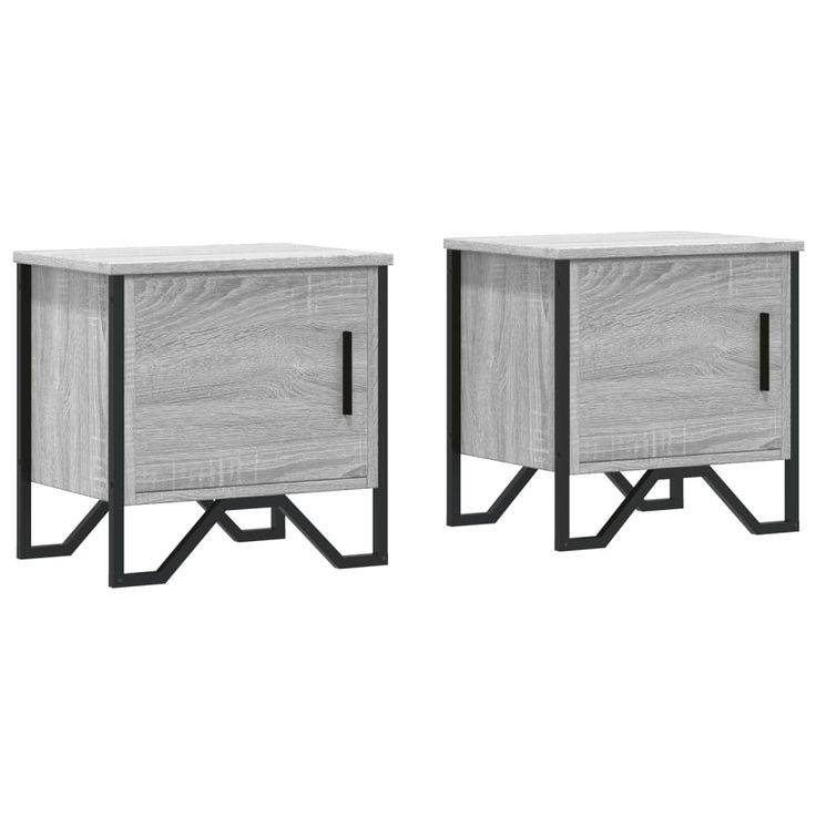 Yöpöydät 2 kpl harmaa sonoma 40x30x40 cm tekninen puu (48521)