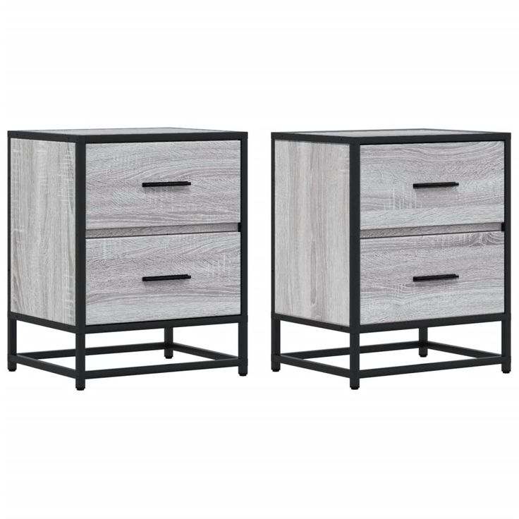 Yöpöydät 2 kpl harmaa Sonoma 40x31x50 cm tekninen puu (48681)