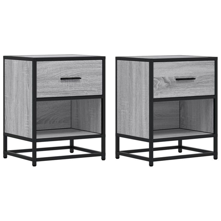 Yöpöydät 2 kpl harmaa Sonoma 40x31x50 cm tekninen puu (48691)