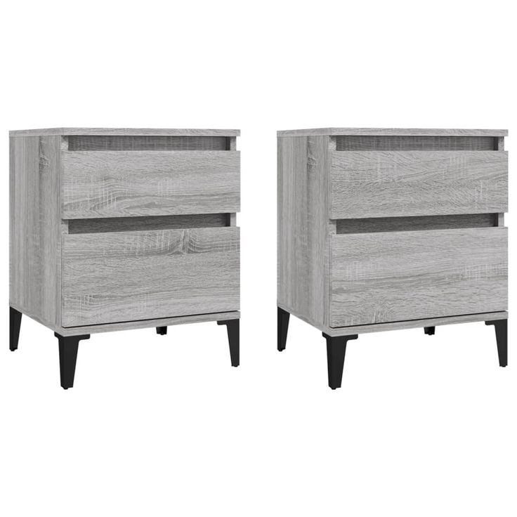 Yöpöydät 2 kpl harmaa Sonoma 40x35x50 cm (21855)