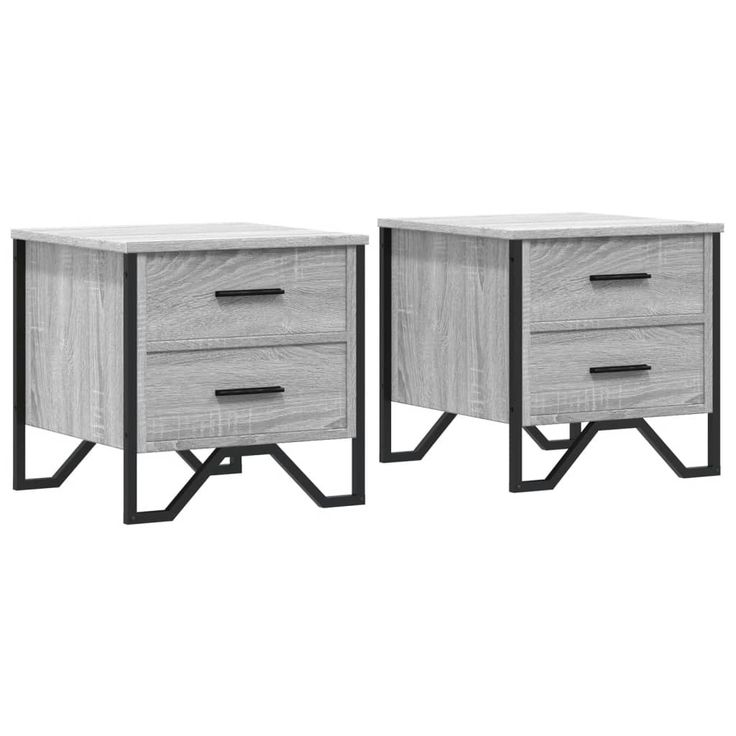 Yöpöydät 2 kpl harmaa Sonoma 40x41x40 cm tekninen puu (48511)