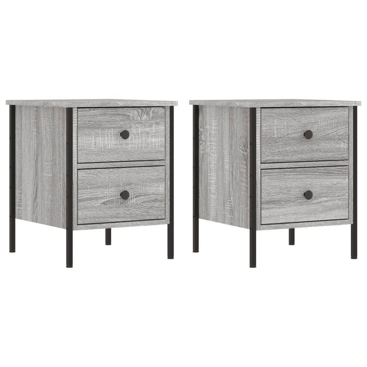 Yöpöydät 2 kpl harmaa Sonoma 40x42x50 cm tekninen puu (25990)