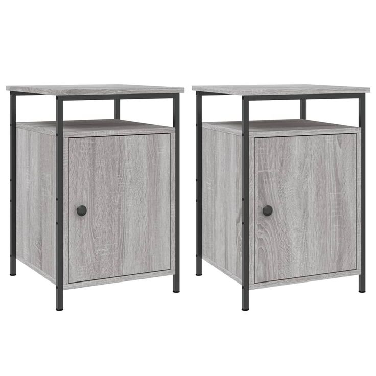 Yöpöydät 2 kpl harmaa Sonoma 40x42x60 cm tekninen puu (25870)