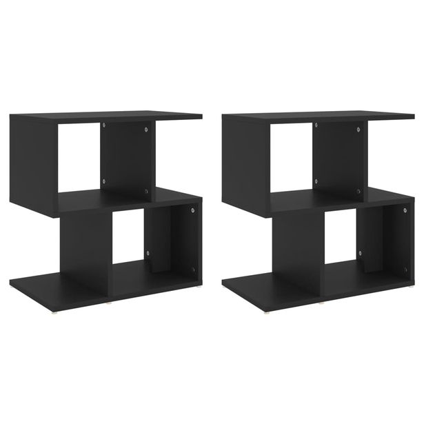 Yöpöydät 2 kpl musta 50x30x51,5 cm tekninen puu (06367)
