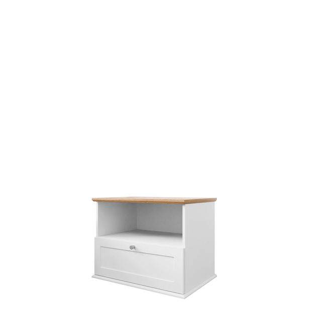 Yöpöytä 1SZ GACORIS, valkoinen/beige (7148)