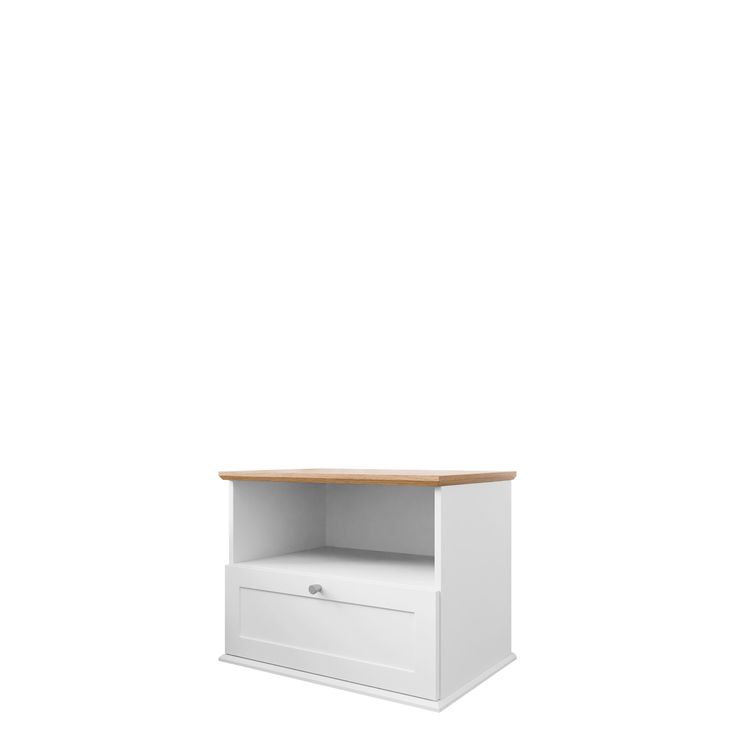 Yöpöytä 1SZ GACORIS, valkoinen/beige (7148)