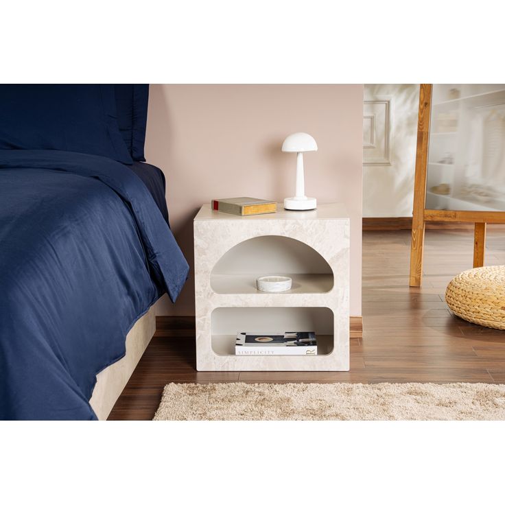 Yöpöytä Linento Furniture Liva, marmori/hiekkakivi