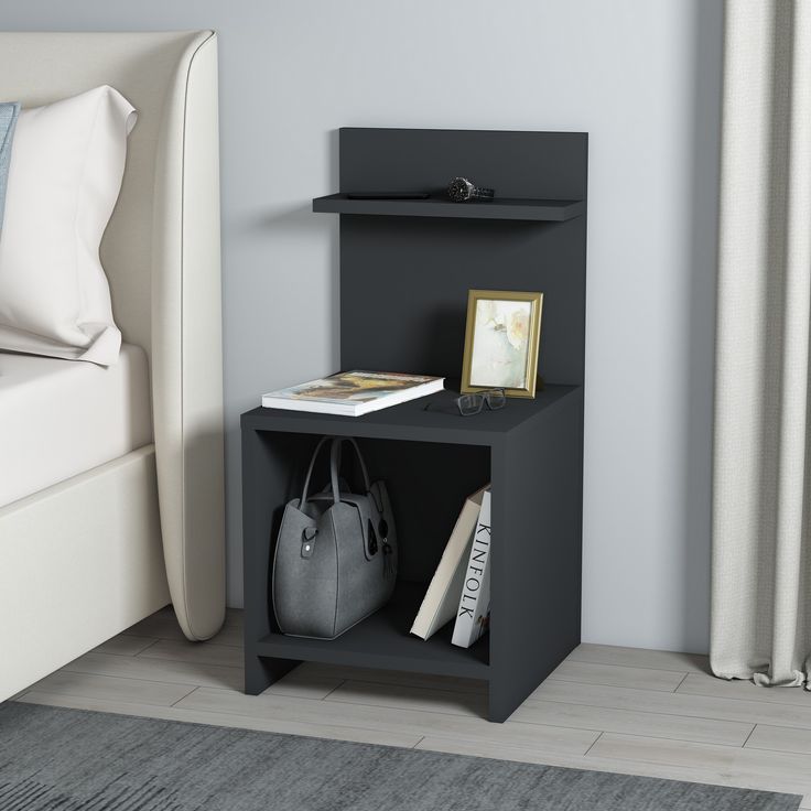 Yöpöytä Linento Furniture Vidora, antrasiitti