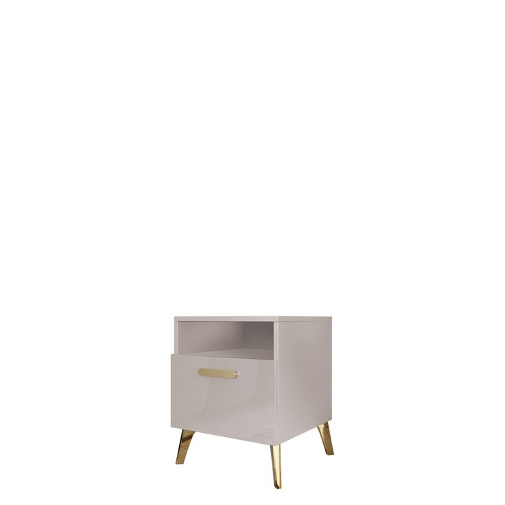 Yöpöytä PICRU 1SZ, beige/kulta (1756)
