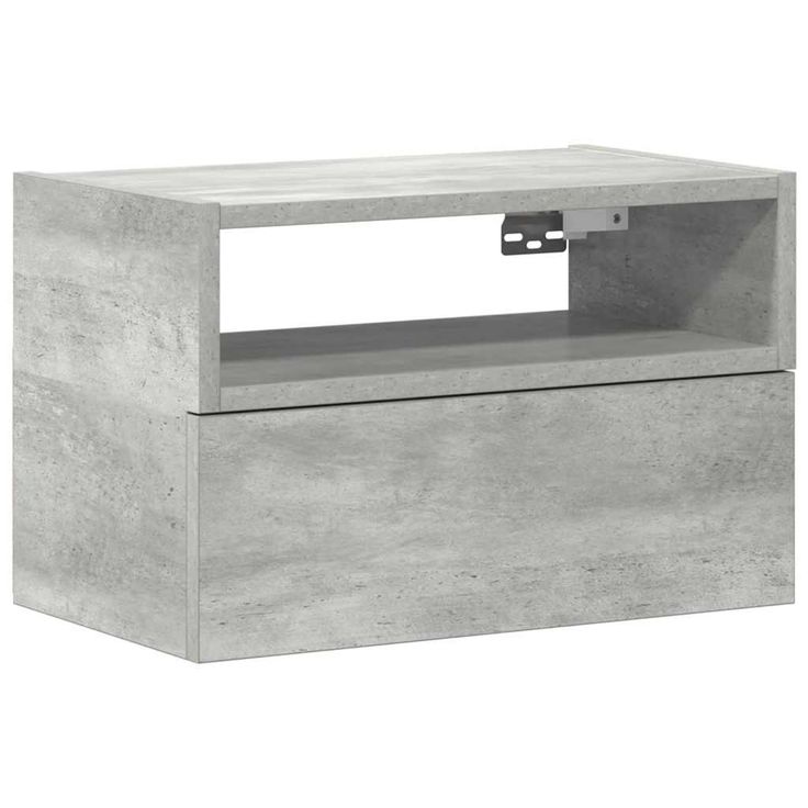 Yöpöytä seinäkiinnityksellä betoninharmaa 45x26x28,5 cm (58602)