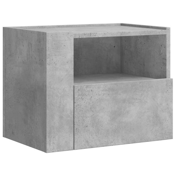 Yöpöytä seinäkiinnityksellä betoninharmaa 45x30x35 cm (48317)