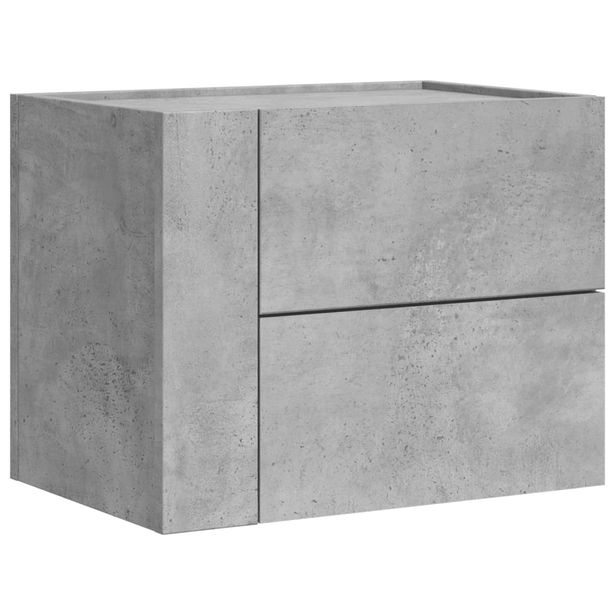 Yöpöytä seinäkiinnityksellä betoninharmaa 45x30x35 cm (48331)