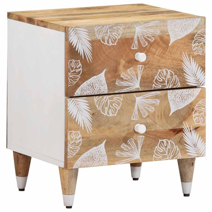 yöpöytäkaapit 2 kpl 40x33,5x46 cm massiivipuu mango (18663)