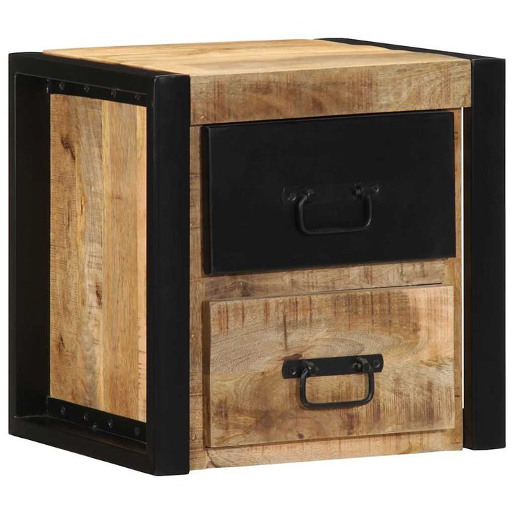 Yöpöytäkaapit 2 kpl 40x35x40 cm Massiivipuuta mango (15955)