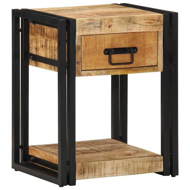 Yöpöytäkaapit 2 kpl 40x35x50 cm Massiivipuuta mango (16689)