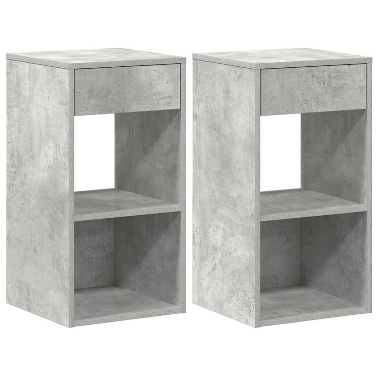 yöpöytäkaapit laatikolla 2 kpl betoninharmaa 35x34x66,5 cm (58720)