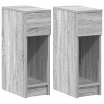 yöpöytäkaapit laatikolla 2 kpl harmaa Sonoma 20x36x60 cm (58706)