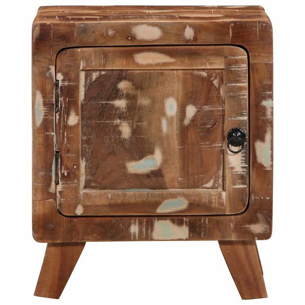 yöpöytäkaappi 2 kpl 40x32x46 cm massiivipuu kierrätetty (04510)