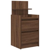 yöpöytäkaappi kahdella laatikolla ruskea tammi 38x34x80 cm (61367)