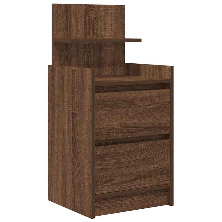 yöpöytäkaappi kahdella laatikolla ruskea tammi 38x34x80 cm (61367)