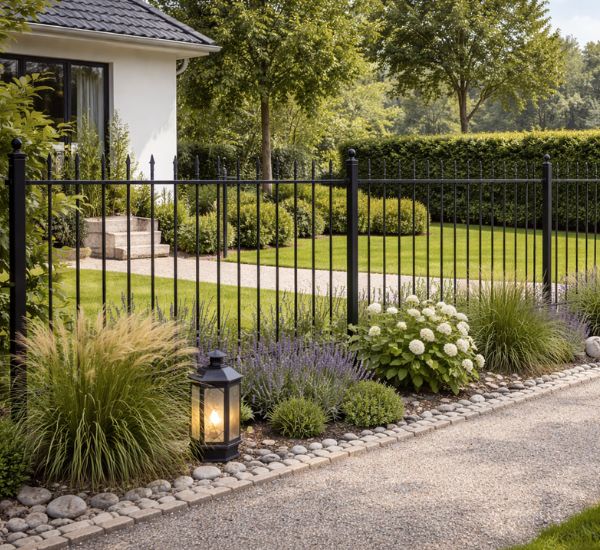 Puutarha-aita keihäskärjillä – AI-havainnekuva