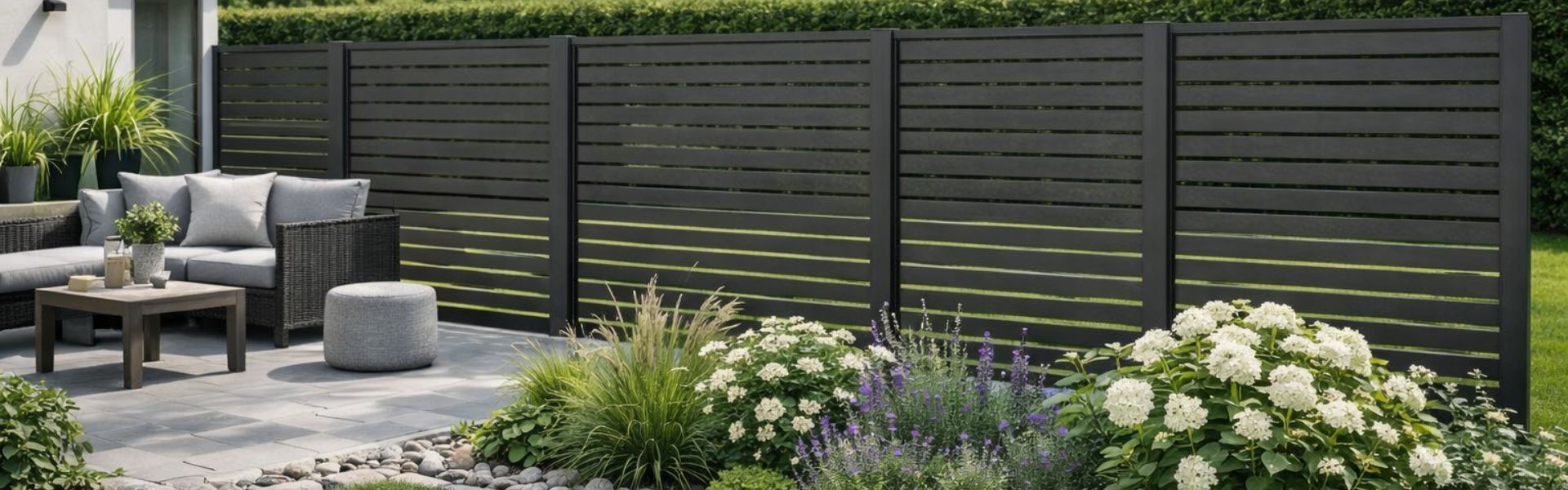 Vaakarimoitettu piha-aita – AI-havainnekuva