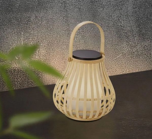 Nordlux Leo To-Go aurinkokennolyhty bambu