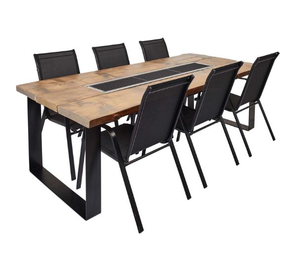 Grillipöytä SocialBBQ 6+2 hengelle 228x113 cm