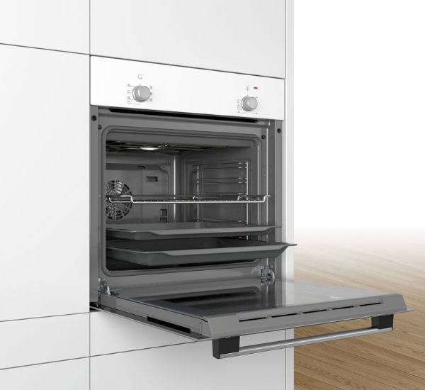 Bosch Serie 2 HBF010BV1S erillisuuni 60 cm, valkoinen, 3D-kiertoilma ja energialuokka A