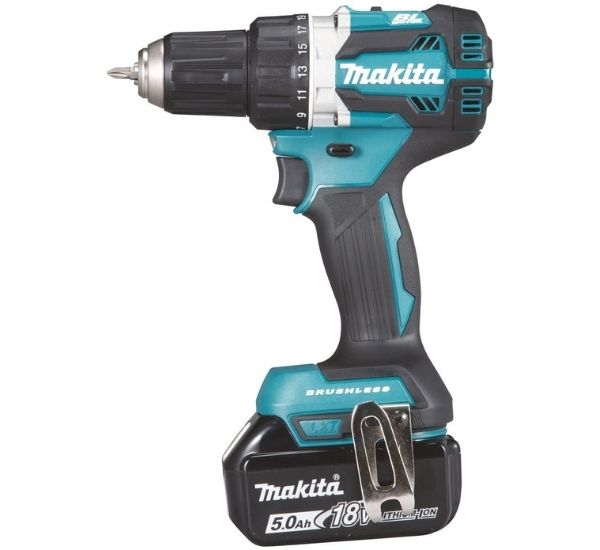 Akkuporakone Makita DDF484RTJ, 54/30 Nm, 18 V, kahdella 5,0 Ah:n akulla ja Makpac-laukulla