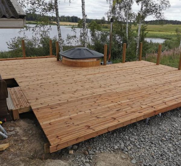 Terassin runkopuu 48x98x4200mm kestopuu A vihreä