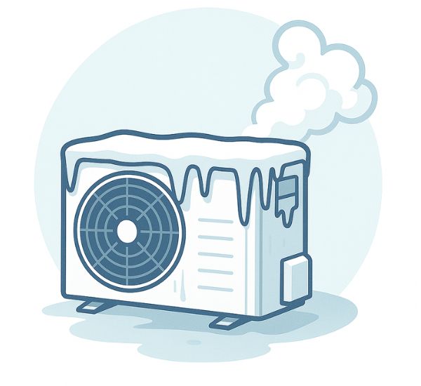 Ilmalämpöpumpun sulatus talvella