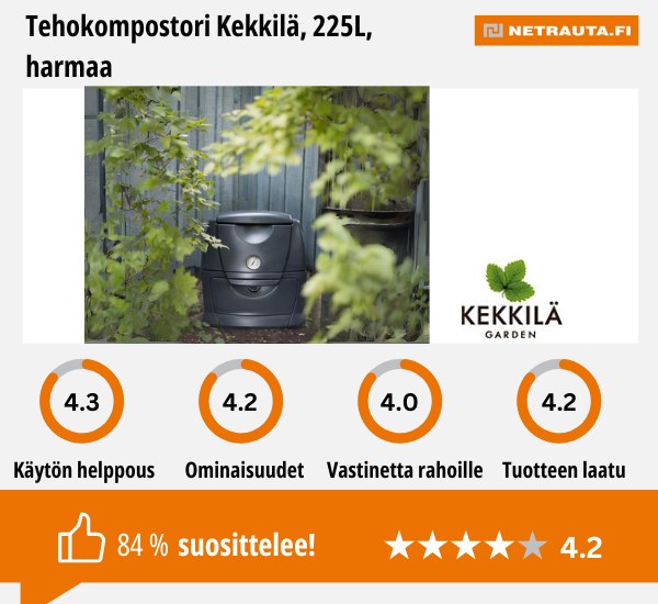 Tehokompostori Kekkilä, 225L, harmaa kokemuksia