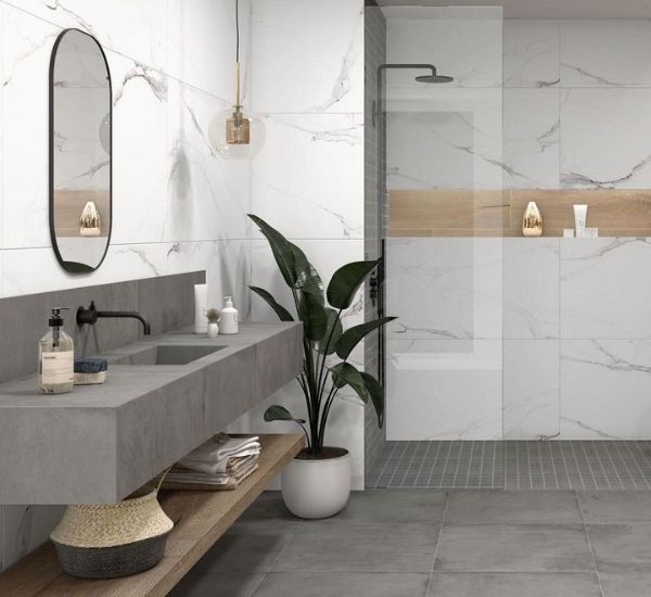 Lattialaatta Kymppi-Lattiat Marmore Sirmione 60x60 cm, matta, rektifioitu