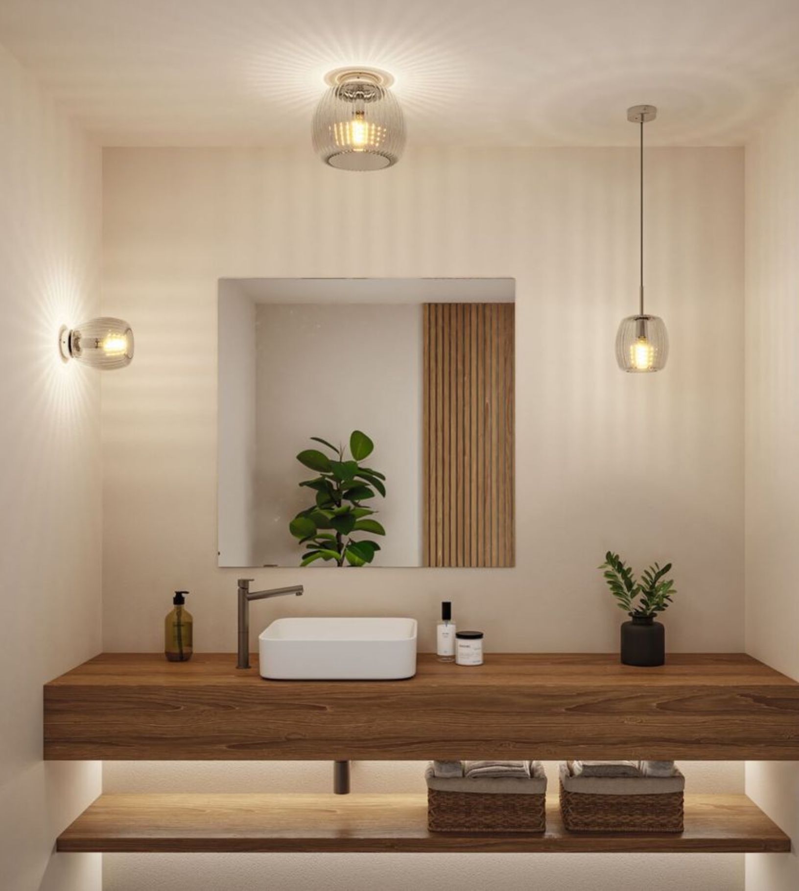 Riippuvalaisin Paulmann Ruya Ø15cm, lasi/kromi, IP44 – moderni valaisin kylpyhuoneeseen