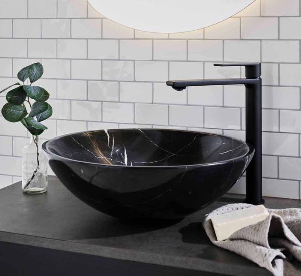 Malja-allas Noro Marble, musta, 410 mm