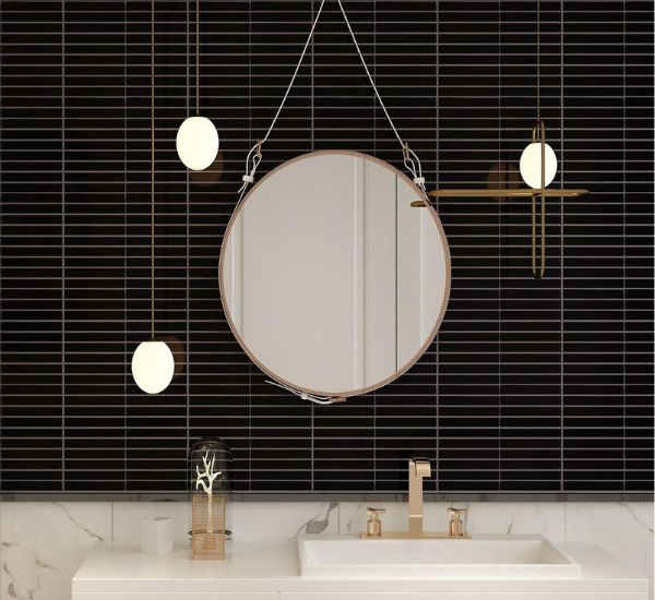 Mosaiikkilaatta Laattapiste LPC Linear, matta, musta 15x2.2cm