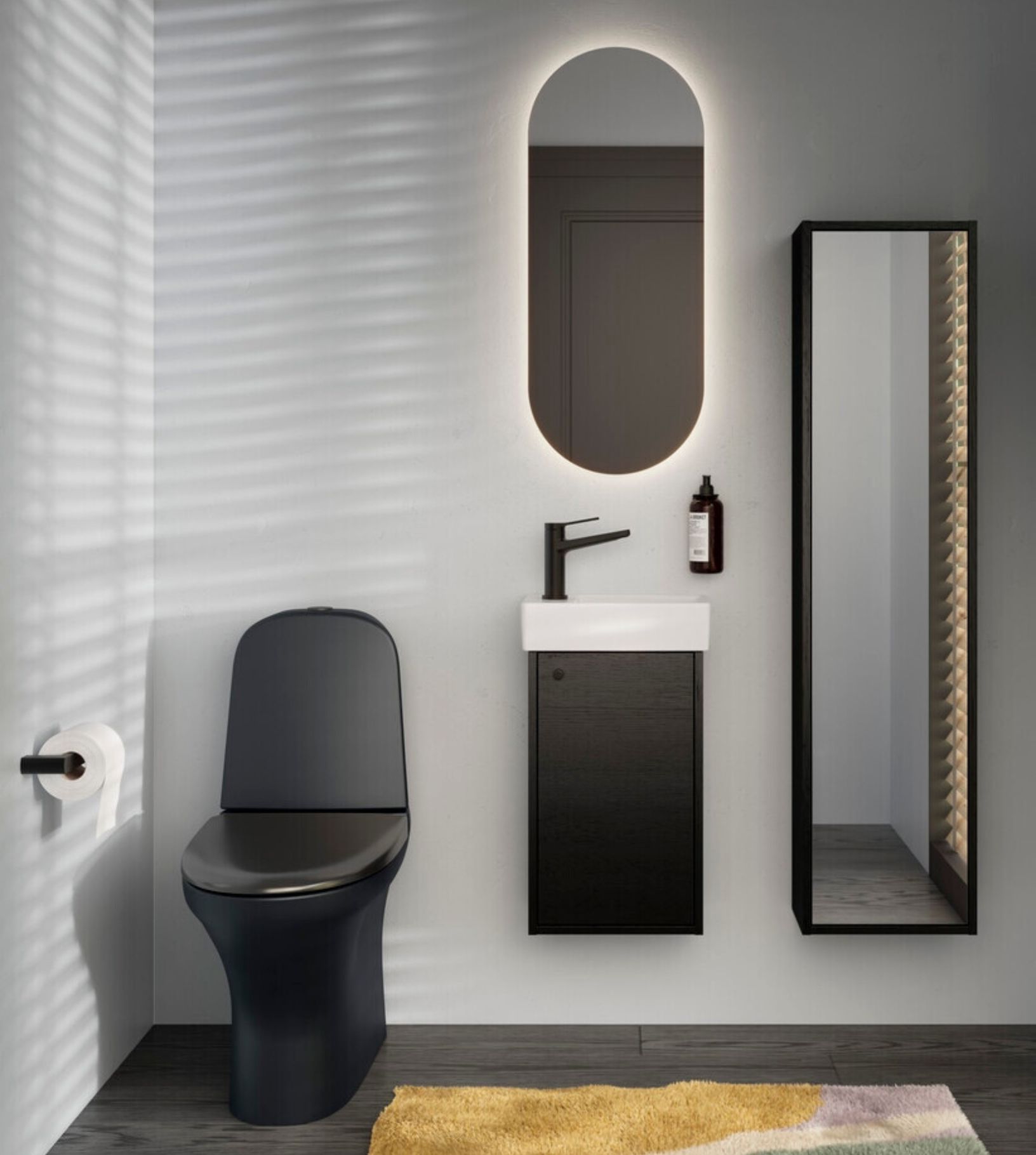 WC-istuin Gustavsberg Estetic 8300, mattamusta, Soft Close -kansi