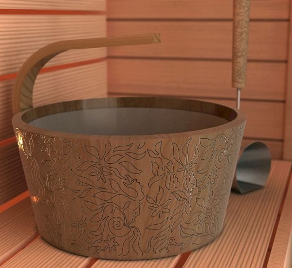 Saunakiulu pihasaunan sisustuksessa