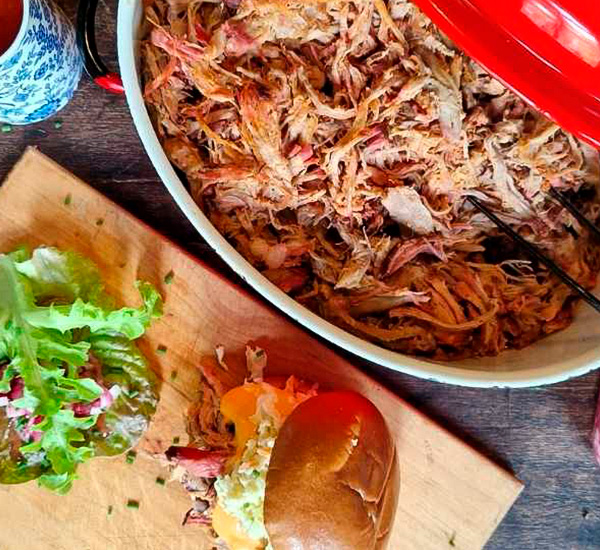 Pulled pork Offset-savustimella