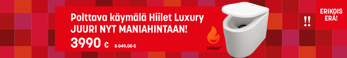 Hiilet Luxury polttava käymälä tarjoushintaan!