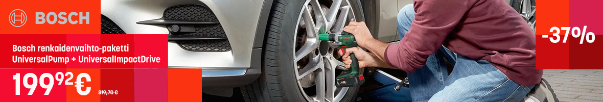 Renkaidenvaihtopaketti Bosch UniversalPump + UniversalImpactDrive 199,90€