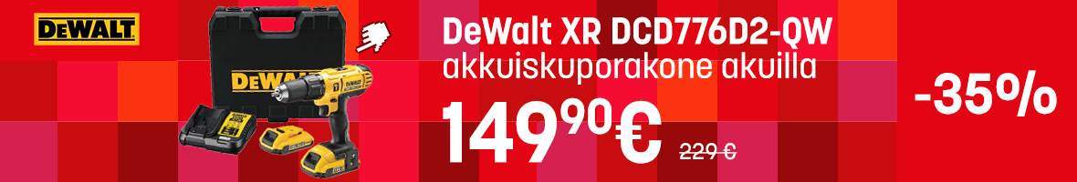 Akkuiskuporakone DeWalt XR DCD776D2-QW 149,90€