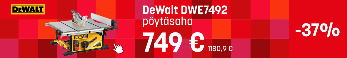 Pöytäsaha DeWalt DWE7492, 230V, Ø250mm 749€