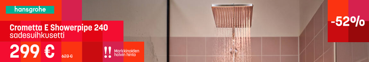 Sadesuihkusetti Hansgrohe Crometta E Showerpipe 240 1jet 299€